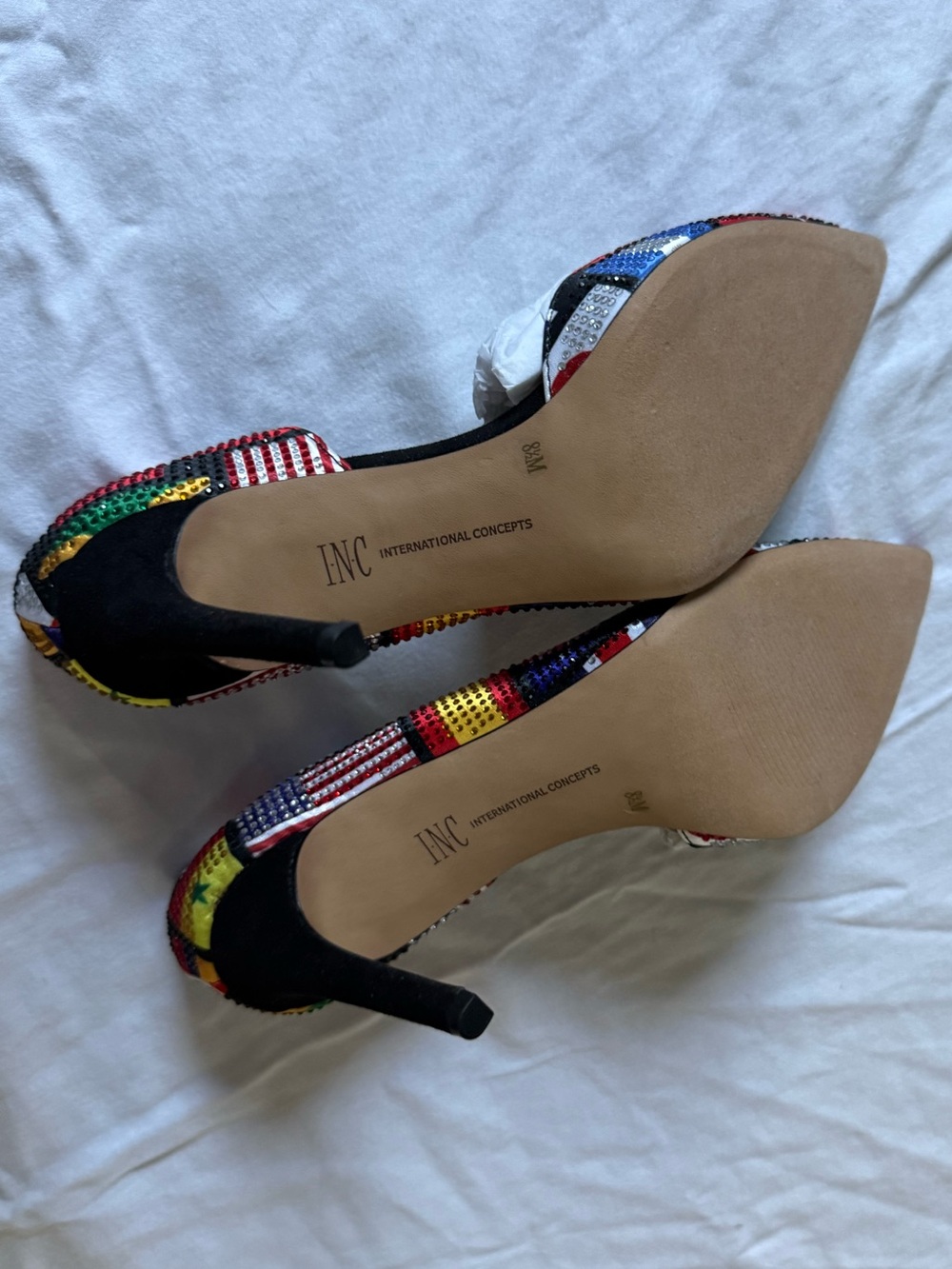 INC International Concepts Colorful Flag Kenjay D'Orsay Heels, Size 8.5 - Picture 9 of 11